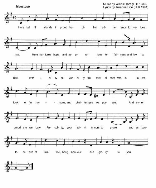 Music Scores of Law Anthem